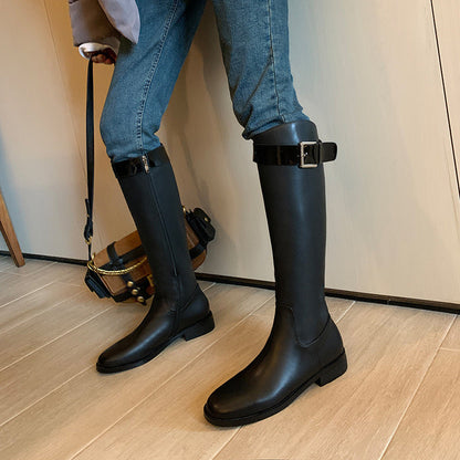 Laura – Retro Round-Toe Knight Boots