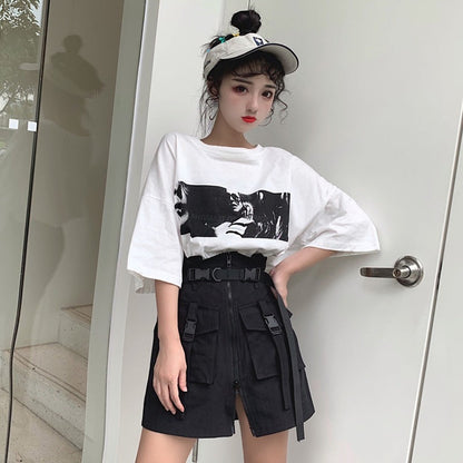 Lily – Harajuku Style Skirt with Pocket and Zipper