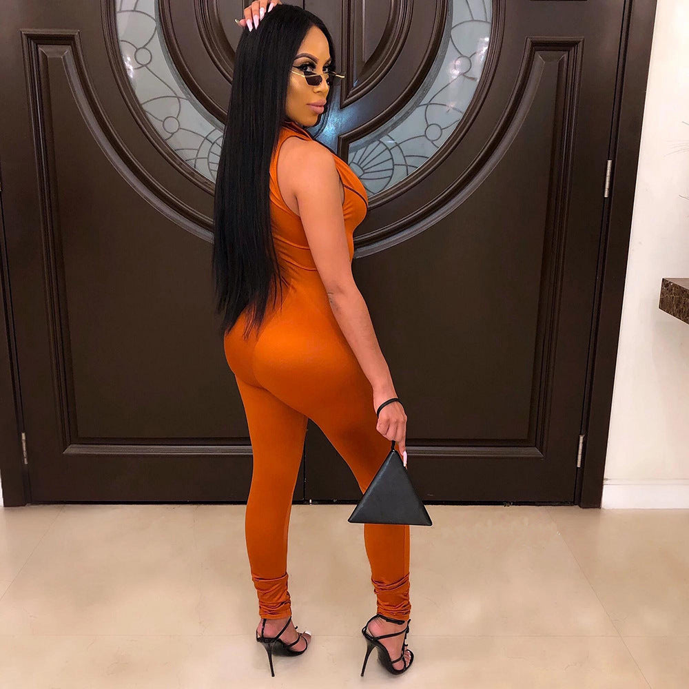 Megan – Women's Jumpsuit with Side Stripes