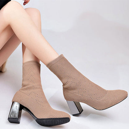 Andrea – Elastic High-Heeled Women's Boots