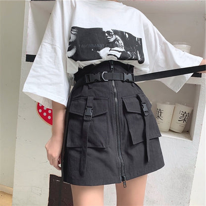 Lily – Harajuku Style Skirt with Pocket and Zipper