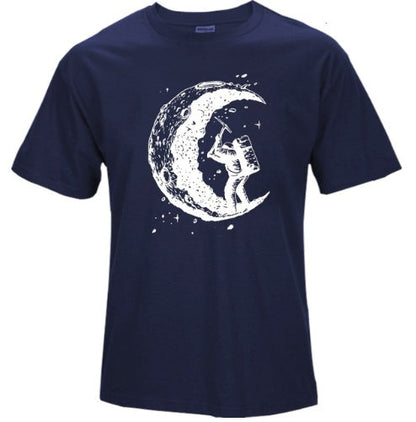 Frederick – Casual T-Shirt with Moon Print for Men