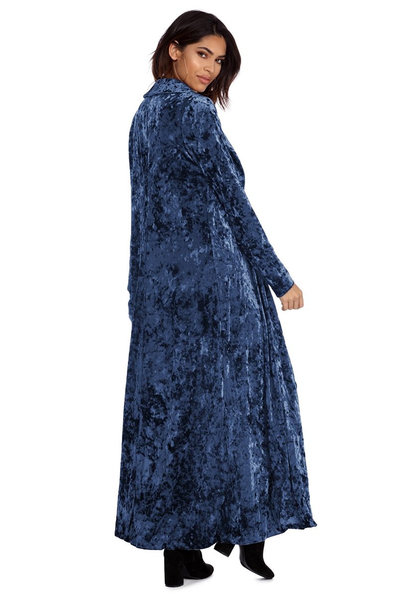 Lydia – Long Velvet Women's Coat for Autumn