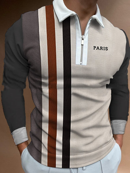Jonathan – Casual Pullover with Lapel and Digital Print