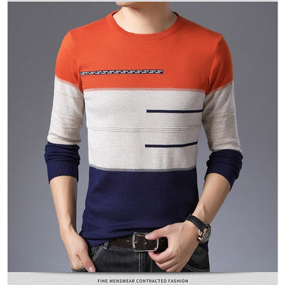 Ray – Striped Cotton Crewneck Sweater