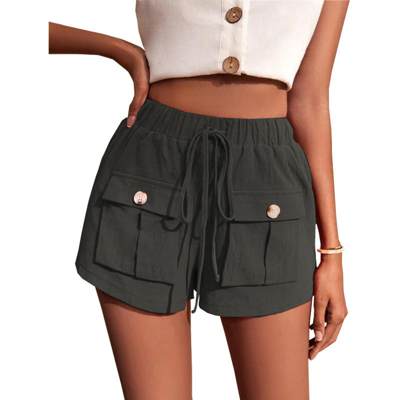 Natalie – Comfortable Summer Cargo Shorts with Pocket and Relaxed Drawstring