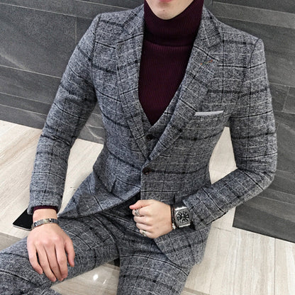 Timothy – Slim-Fit Suits with Check Pattern