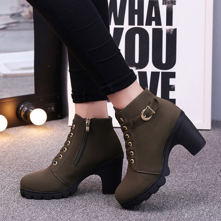 Glenn – Cross-Strap Ankle Boots with Martin Style