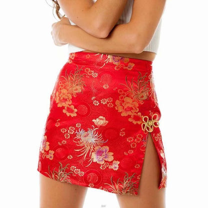 Vanessa – Retro Cheongsam Dress with Side Slit and High Waist