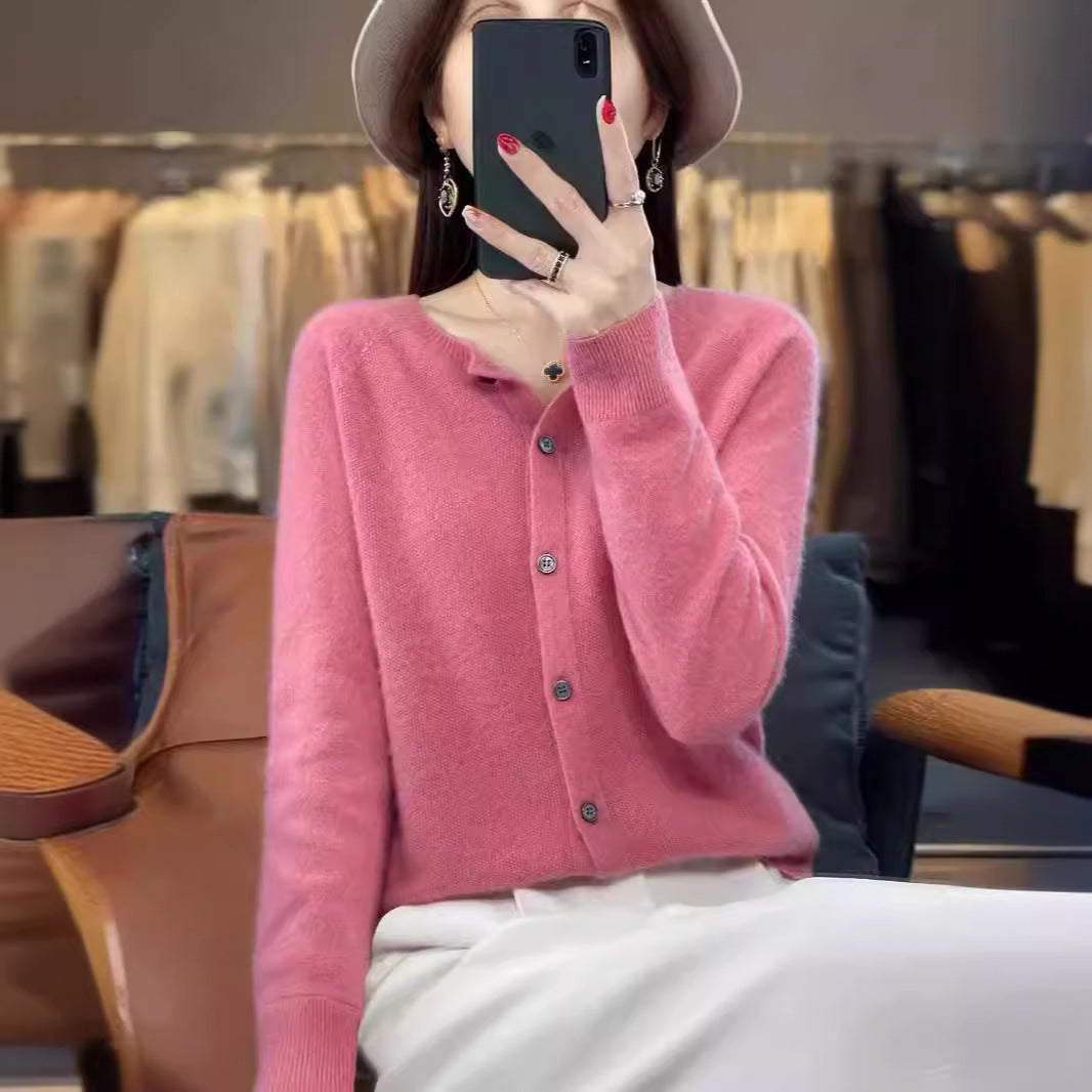 Kathleen – Merino Wool Cardigan with Cashmere