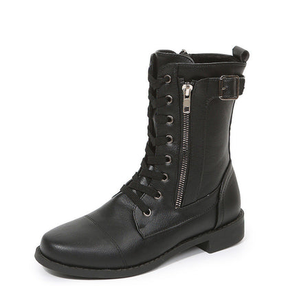 Lynda – Women's Lace-Up Ankle Boots with Side Zipper