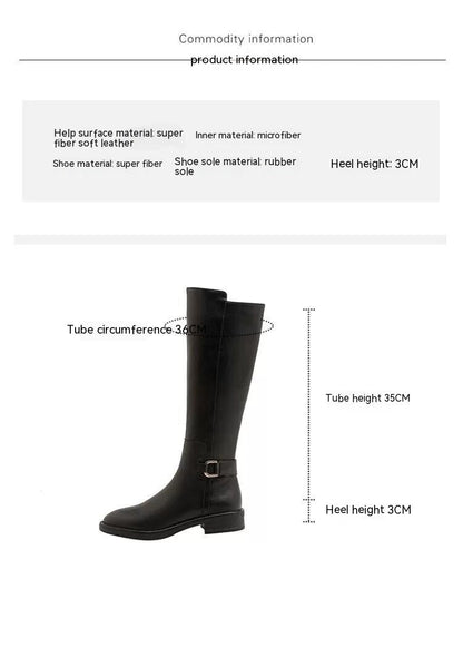 Leah – Knee-High Women's Boots with Buckles