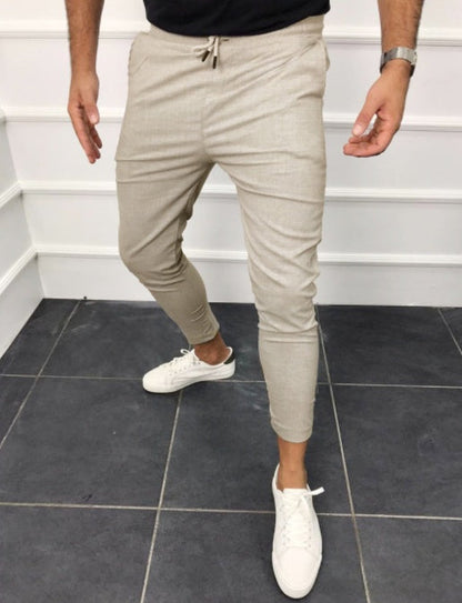 Mathew – Casual Lace-Up Trousers in Solid Color