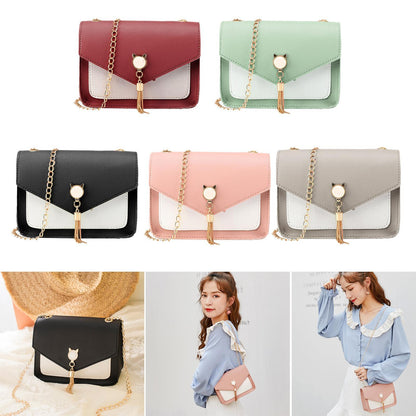 Emily – Small Crossbody Bag with Cute Cat Tassel and Chain