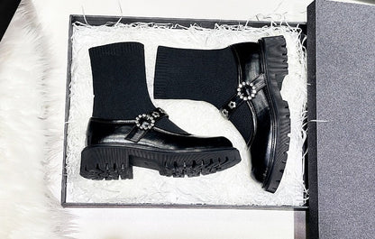 Rose – Thick-Sole Women's Sock Boots in Martin Style