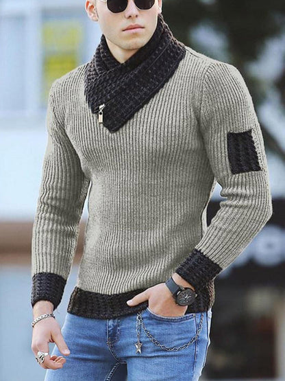 Robbie – Slim Fit Men's Pullover with High Collar
