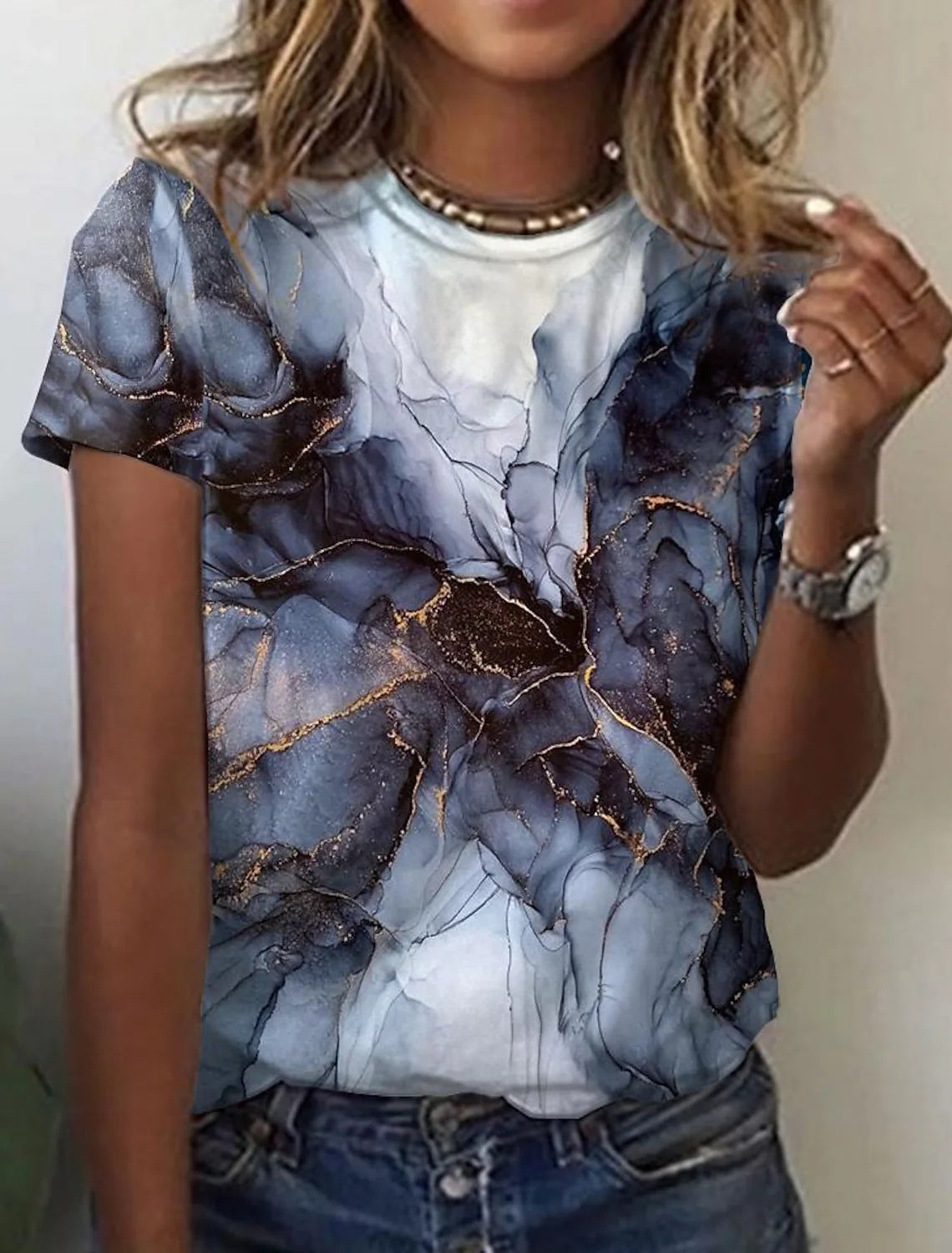 Rebecca – Abstract Retro Print Short Sleeve Shirt