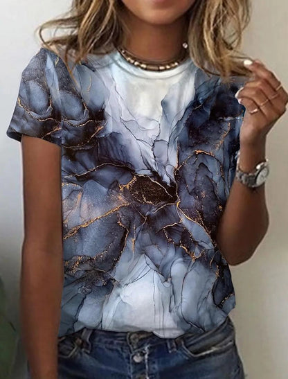 Rebecca – Abstract Retro Print Short Sleeve Shirt