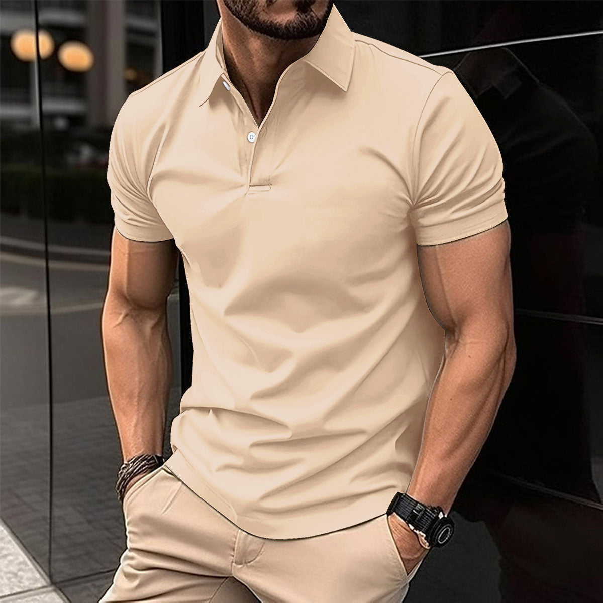 Roger – Short-Sleeve Men's Polo Shirt in Solid Colors