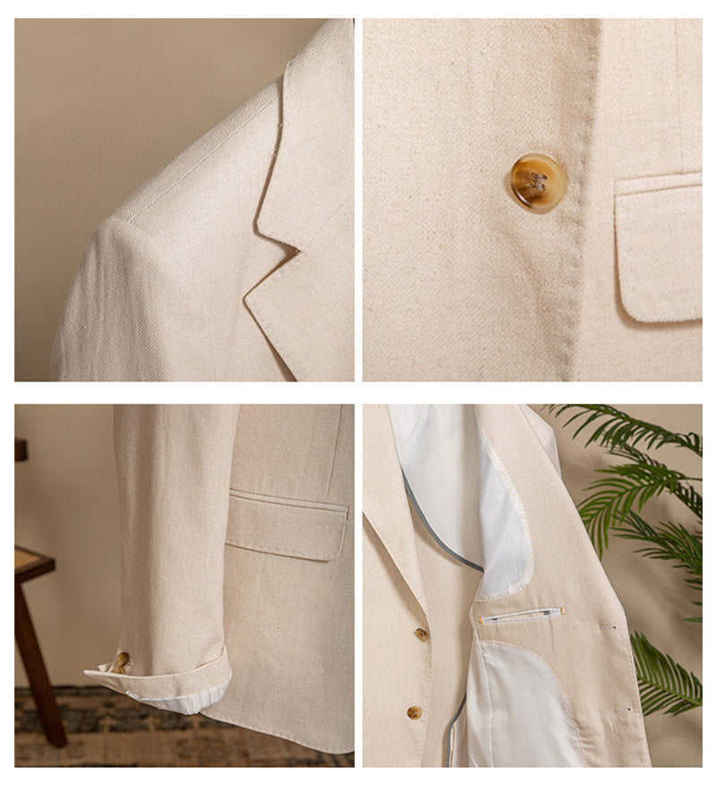 Samuel – Semi-Lined Suit with Hemp Texture