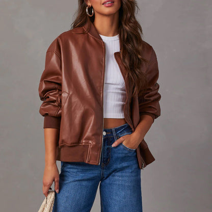 Lydia – Long Women's Motorcycle Jacket in Vegan Leather