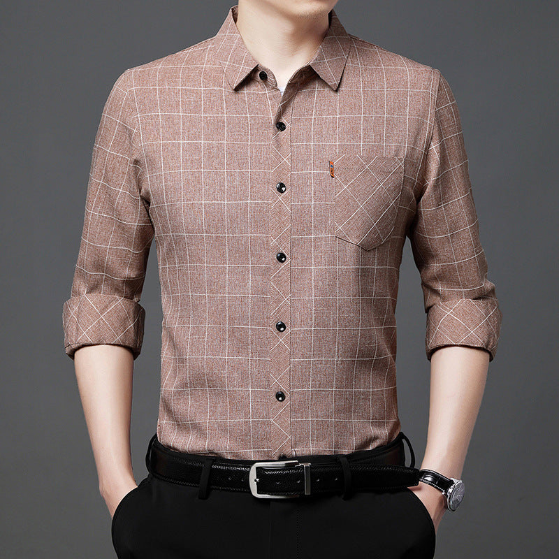 David – Long-Sleeve Plaid Shirt for Men