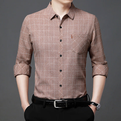 David – Long-Sleeve Plaid Shirt for Men