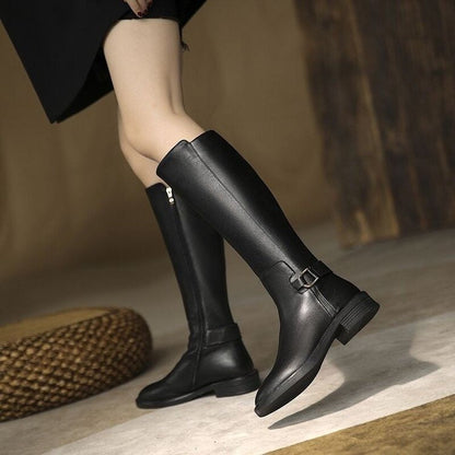 Leah – Knee-High Women's Boots with Buckles