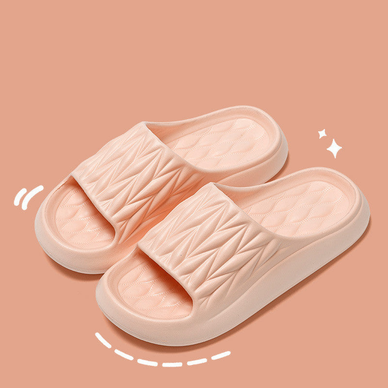 Ruby – Non-Slip Summer House Slippers with Leaf Texture