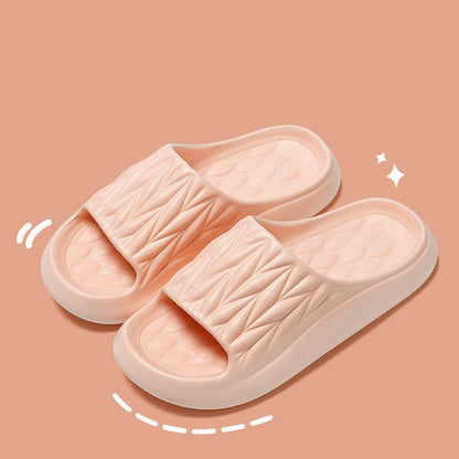 Ruby – Non-Slip Summer House Slippers with Leaf Texture