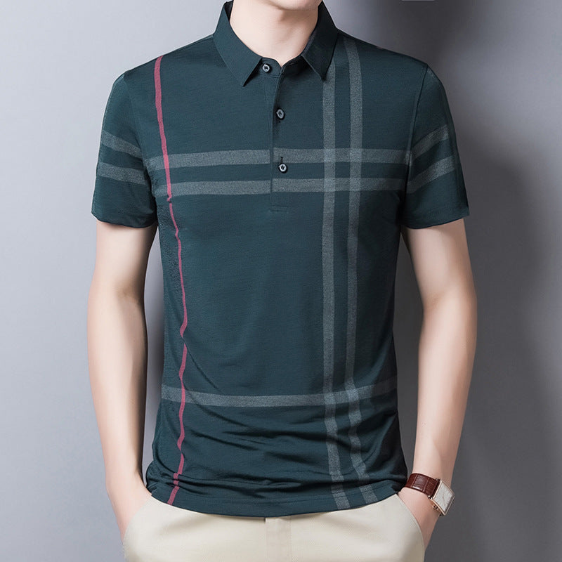 Simon – Summer Men's Polo Shirt with Stripe Pattern