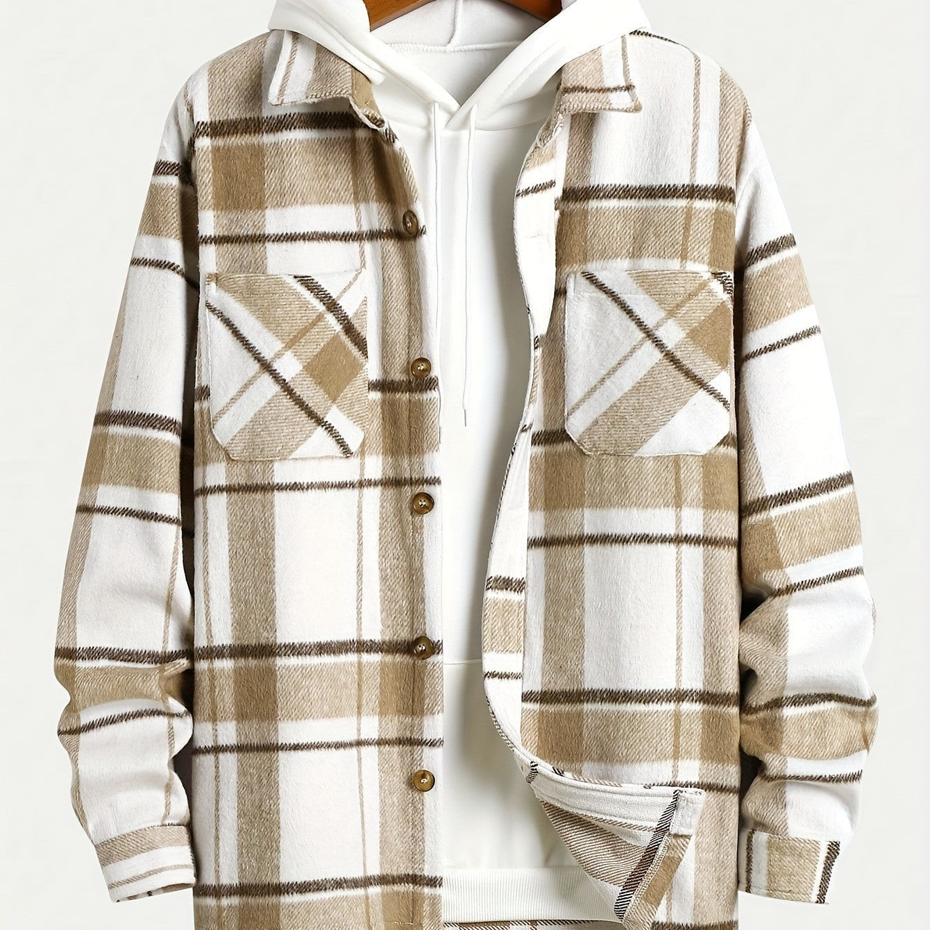 Anton – Men's Fashion Shirt with Stand Collar and Thick Fabric