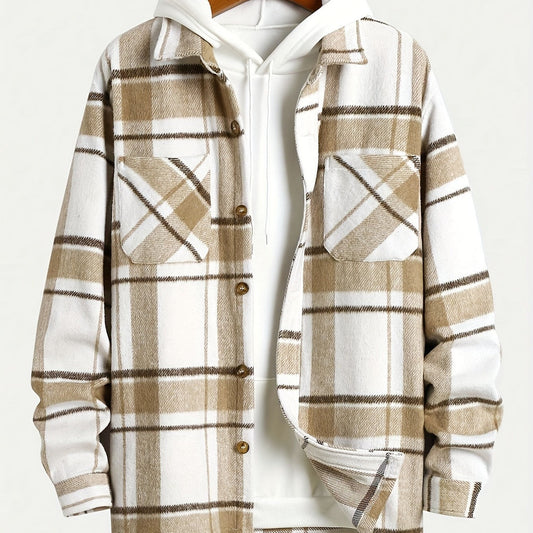 Anton – Men's Fashion Shirt with Stand Collar and Thick Fabric