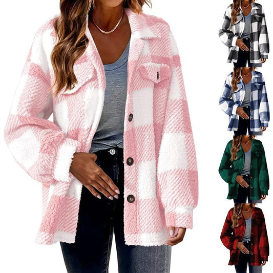 Amy – Plaid Wool Jacket with Pockets