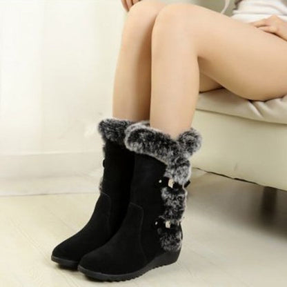 Leah – Mid-Calf Women's Boots with Faux Fur for Winter