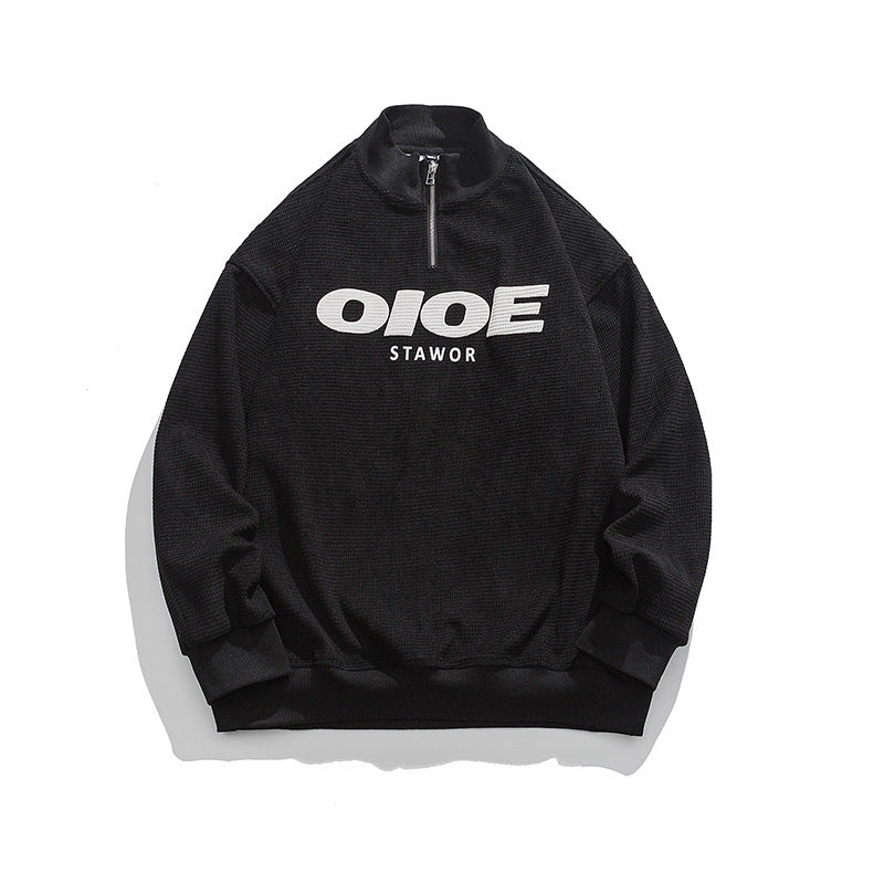 Frederick – Pullover with Stand-up Collar and Letter Print Hoodie