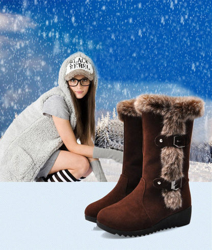 Leah – Mid-Calf Women's Boots with Faux Fur for Winter