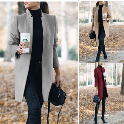Laurence – Wool Coat with Stand-Up Collar