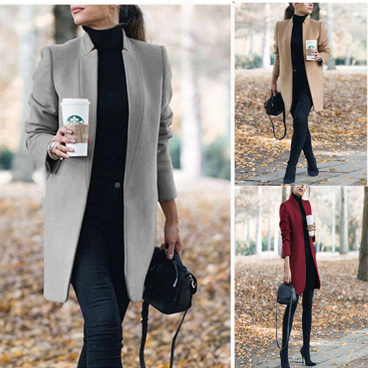 Laurence – Wool Coat with Stand-Up Collar