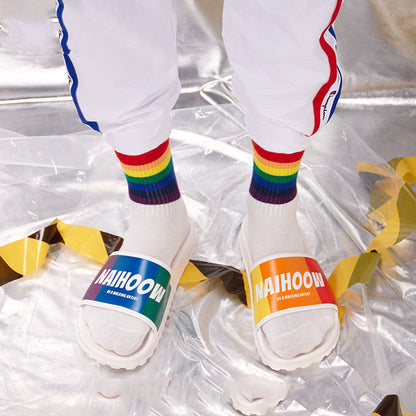 Joanne – Rainbow Plastic Sandals