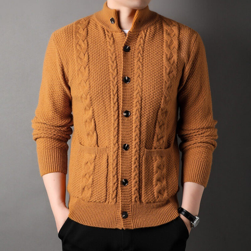 Geoffrey – Stylish Jacquard Cardigan with Pockets