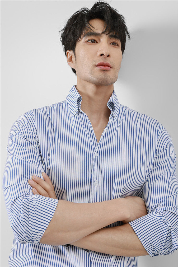 Max – Striped Men's V-Neck Long Sleeve Shirt
