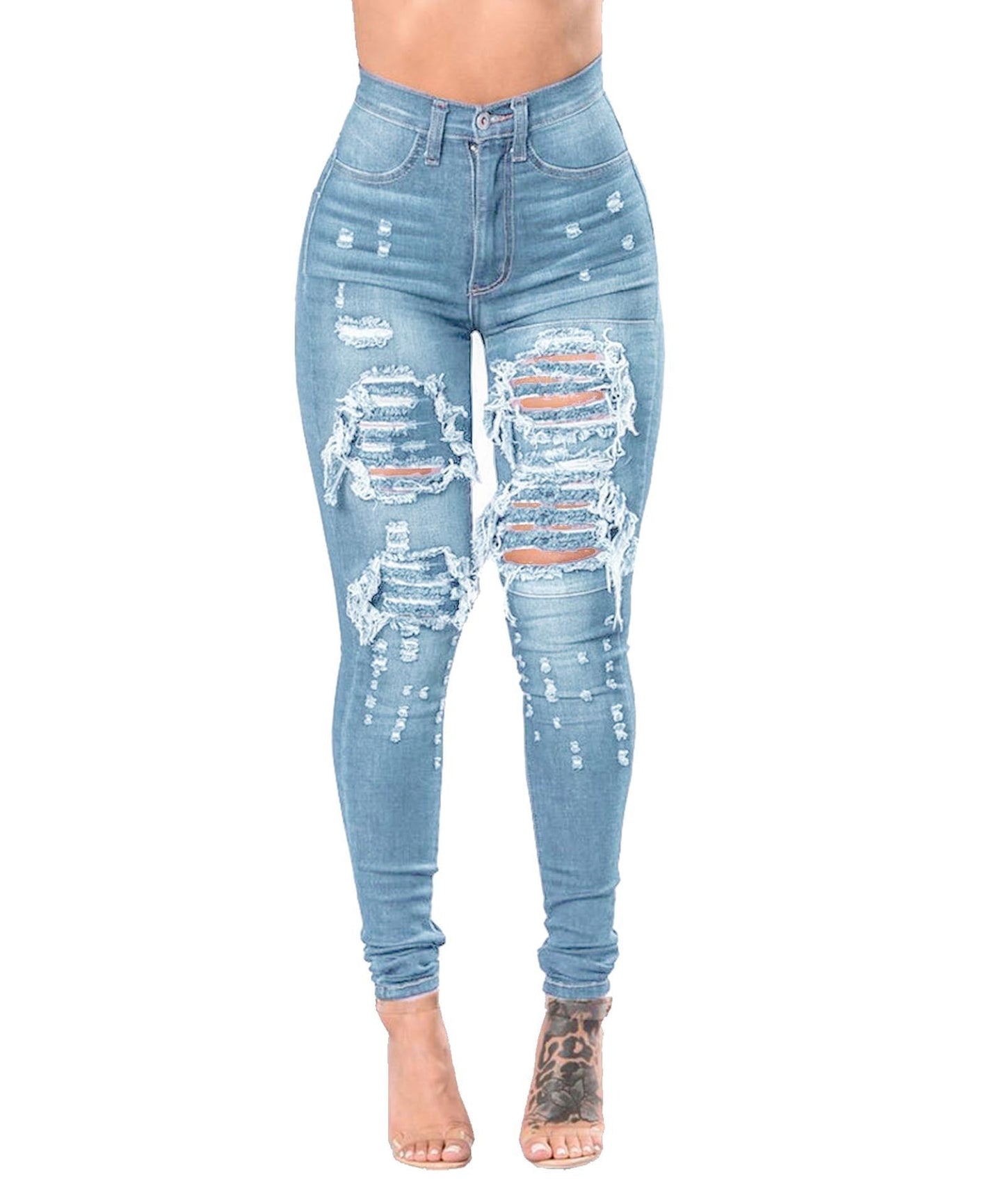 Patricia – Distressed Women's Jeans with Wash