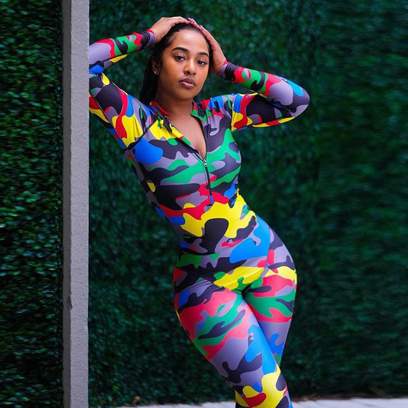 Julia – Camouflage Pattern Yoga Jumpsuit