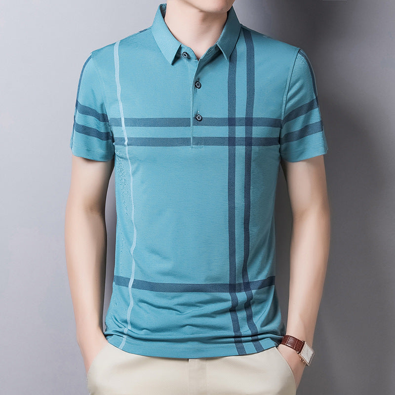 Simon – Summer Men's Polo Shirt with Stripe Pattern