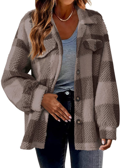 Amy – Plaid Wool Jacket with Pockets