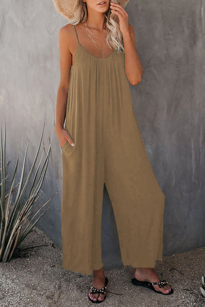 Lynda – Casual Sleeveless Women's Jumpsuit with Pockets