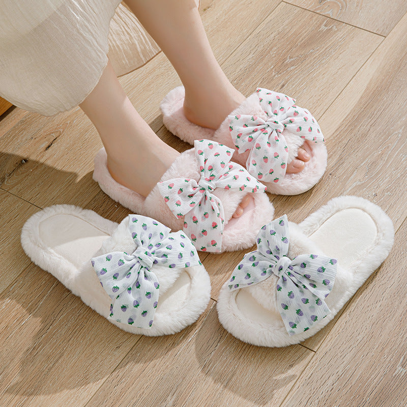 Julia – Cotton Slippers with Polka Dot Bow