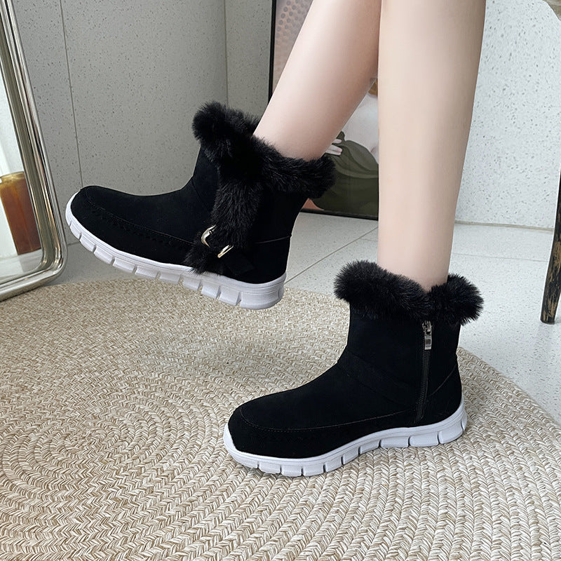 Holly – Thick Winter Boots with Buckle Design