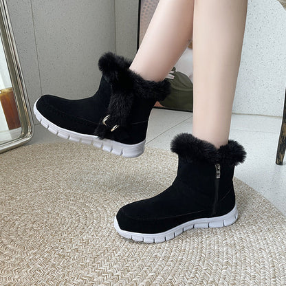 Holly – Thick Winter Boots with Buckle Design